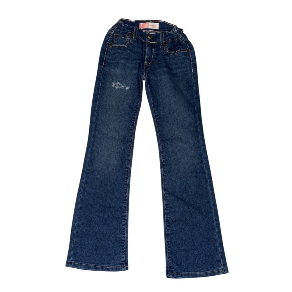Levi Strauss Signature Girls Bootcut Jeans Sz 6X Dark Wash Stretch Denim western